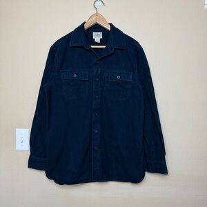 LL Bean Button Down Shirt Traditional Fit Dark Blue Medium